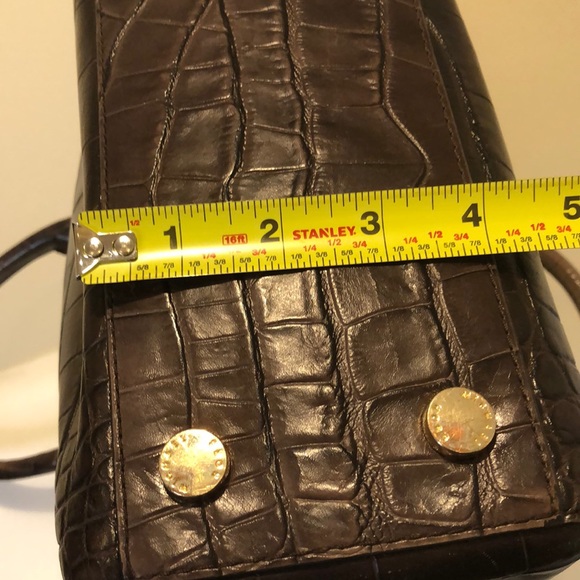 MICHAEL KORS Kellan Croc Embossed Brown Leather Satchel Crossbody Shoulder Bag - Picture 11 of 17